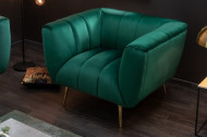 retro Fauteuil fluweel stof smaragdgroen