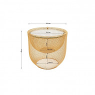 Salontafel Grid Goud Ø50cm met artistieke staalgaas