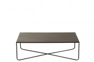 Salontafel Kruis Frame Metaal Zwart 100cm
