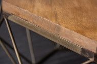 Salontafel Messing met Mangohout Blad Diamond 69 cm naturel