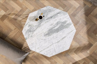 Salontafel Messing met Marmerblad Wit Diamond 69 cm