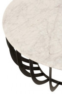 Salontafel Rond Marmer/ijzer Wit/Zwart Large 90cm