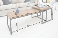 Set van 2 design salontafels ELEMENTS 100 cm metalen frame met sheeshamsteen afwerking