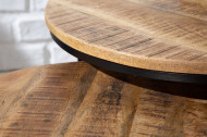 Set van 2 industriële bijzettafels ELEMENTS 57 cm massief mangohout