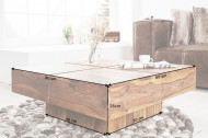 Solide design vierkant salontafel Sheesham hout 80 cm