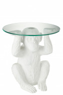 Tafel Aap Resine/Glas Wit 45cm