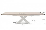 Uitschuifbare eettafel MONTREAL 180-230-280cm noest eiken met X-frame