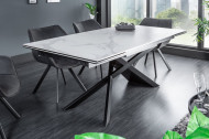 Uitschuifbare eettafel Rome 180-220-260 cm keramiek in marmerlook Wit