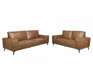 Bankstel Pu Cognac model retro 3 en 2 zits