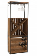 Barkast Voor Glazen+Flessen Hout/Metaal Naturel/Zwart 160cm