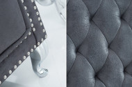 Barokke Troonstoel antiek grijs met decoratieve doorgestikte Chesterfield fauteuil