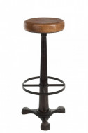 Barstoel Leder/Metaal Cognac