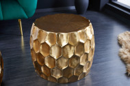 Design bijzettafel ORGANIC ORIENT 55cm goud metaal gehamerd nachtkastje handgemaakt