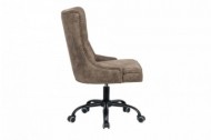 Design bureaustoel Chesterfield-ontwerp VICTOR lichtbruin met armleuning