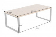 Design salontafel eiken look 120 cm zwart metalen frame
