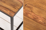 Design salontafel ELEMENTS 100cm Sheesham steen afwerking ijzer zwart mat