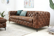 Elegante Chesterfield 3-zits bank MODERN BAROK 240 cm antiek bruin