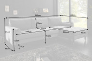 Elegante loungebank VELVET 260 cm grijze fluwelen stof.lounge gedeelte aan beide zijden op te monteren.