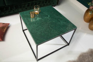 Elegante salontafel groen met marmerblad 50cm met een gepolijst