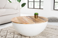 Elegante salontafel INDUSTRIAL STORAGE 70 cm mangohouten planken wit