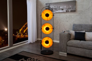Elegante vloerlamp STUDIO 130cm zwart bladgoud look 3 neigbare kappen