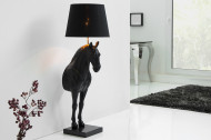 Extravagante vloerlamp BLACK HORSE 130 cm zwart paardenfiguur
