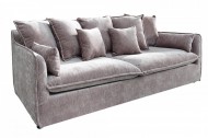 Grote bank Leaf 3-zits 210 cm taupe velours stof met afneembare hoes