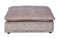 Grote Poef hocker HEAVEN 100cm taupe fluweel in landelijke stijl