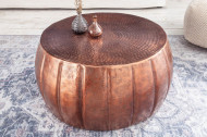 Handgemaakte salontafel 65cm koper met gehamerd design