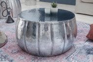 Handgemaakte salontafel MARRAKESH 65cm zilver met gehamerd design
