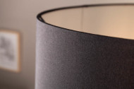 Handgemaakte vloerlamp 175 cm zwarte lamp van drijfhout met linnen kap