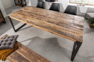 Industrieel Eettafel Massief mangohout industrieel design eettafel 160 cm