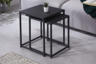 Industriële bijzettafels set van 2 DURA STEEL 40cm zwart metaal