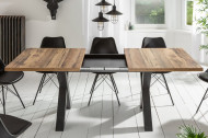 Industriële eettafel uitschuifbaar 140-190 cm eiken look met X-poten