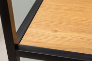 Industriële salontafel SLIM 120cm wild eiken zwart met twee planken