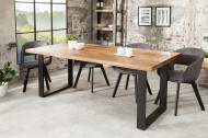 Massief Mangohout eettafel 180 cm ijzer industrieel design