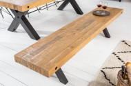 Massieve bank THOR 200 cm natuurlijk gerecycled grenenhout in industrieel design