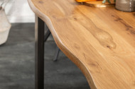 Massieve eettafel met boomrand LIVING EDGE 180 cm geolied wild eiken 3,5 cm tafelblad