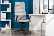 Modern design bureaustoel LAZIO highback microfiber vintage grijze executive stoel met armleuningen