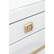 Moderne glamour-look consoletafel bedekt met gekleurd glas 134cm
