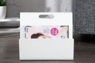 Moderne Krantenbak / tijdschriftenrek Wit CASSIE 30 cm