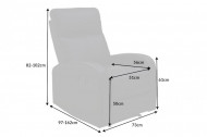 Moderne relax fauteuil HOLLYWOOD II zwarte tv fauteuil met ligfunctie