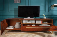 Moderne Retro tv meubel acaciahout 165cm bruin goud