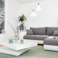 Moderne Salontafel Mat wit met draaibaar bovenblad 78x78cm