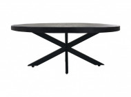 Ovale salontafel - 120x80x44,5 - Zwart - Mangohout/metaal