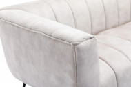 Retro 3-zitsbank NOBLESSE 225cm champagne fluwelen 3-zitsbank met decoratief stiksel