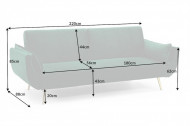 Retro slaapbank 220cm smaragdgroene fluweel stof
