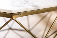 Salontafel Messing met Marmerblad Wit Diamond 69 cm