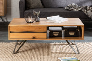 Salontafel met massieve boomrand LIVING EDGE 110 cm geolied wild eiken