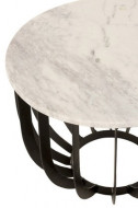 Bijzettafel Rond Marmer/ijzer Wit/Zwart